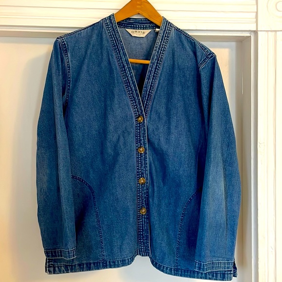 Orvis Chore Coat Denim Shirt Jacket 
